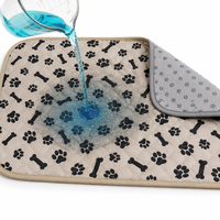 Tapis d'entraînement pour chien Fancie Paw Bone matelassé en velours mercerisé lavable et écologique, absorbant multicouche, imperméable en TPU