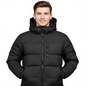 Blouson matelassé blanc à capuche pour femme, léger, coupe-vent, fermeture éclair sur le devant, manteau d'hiver décontracté, couleur unie, coupe ajustée, polyester, polaire - Product Image 1