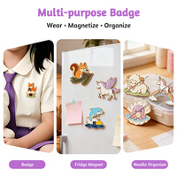 Badge porte-aiguilles personnalisé en émail souple magnétique, accessoire pour couture, point de croix, quilting et broderie, faible MOQ, réponse rapide