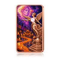 Vente en gros Halloween 1 Oz Barre de cuivre 999 avec motifs en relief ange ailé, citrouille, fantôme, corbeau, à collectionner