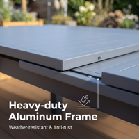 Table de pique-nique extensible d'extérieur Alibaba en aluminium imperméable pour 10-12 personnes – Offre spéciale