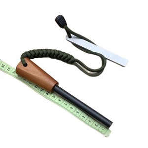 Magnesium Rod <b>Fire</b> Starter Wooden Handle Outdoor Survival Camping <b>Tool</b> <b>Set</b> - Product Image 2