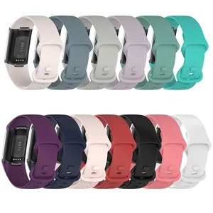 Fitbit-correas de silicona para reloj inteligente, pulsera deportiva de TPU para hombre y mujer, 5 unidades