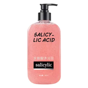 L'acide salicylique antibactérien nettoyant pour le corps gel douche de bain pour femme/homme naturel nettoyant pour la peau