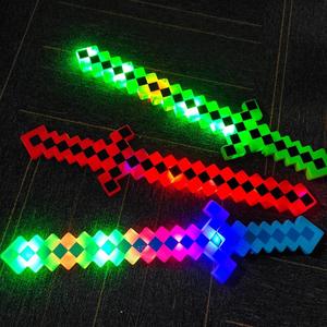 Baguette à bulles de musique à LED en plastique personnalisée pour enfants, jouet pour jouer en plein air, épée à bulles de pixel liquide avec motif cube, jouets promotionnels - Product Image 2
