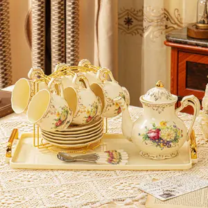 European Ceramic Coffee Cup Set Porcelain Tea Cup And Saucer Set Chinese Ceramic Coffee Cups And Spoons