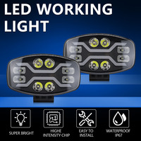 Luz de Trabajo LED Ovalada de 10 Pulgadas, Lámpara Auxiliar para Camioneta, Vehículo Todoterreno, Automóvil