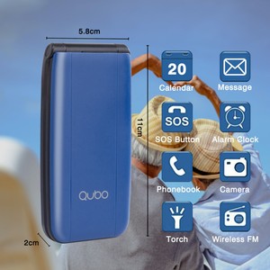 Teléfono compacto de 2,4 pulgadas Flip Senior con doble tarjeta SIM y alerta SOS - Product Image 3