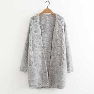 Offre Spéciale Doux Et chaud V-cou Cardigan Tricoté Mi-longue dame Pull - Product Image 4
