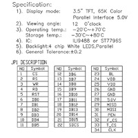 Module d'affichage LCD TFT IPS 3.5 pouces 320x480 avec interface parallèle SD ILI9488 ou st7796S pour contrôleur audio