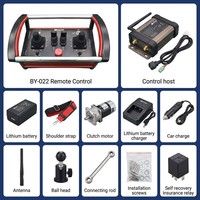 Contrôleur sans fil 6 canaux BY-022 Rouge, télécommande robuste, 2 joysticks multi-axes, 2 palettes, protection IP65, portée 1000m