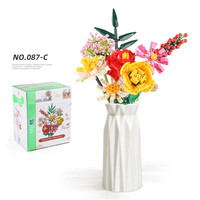 Vente en gros Jeu de briques de construction pour enfants Bouquet de roses Jouets Blocs de construction Fleurs