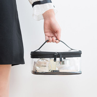Pochette de transport de toilette en PVC, transparente, fermeture éclair, Portable et étanche, pour voyage, trousse de maquillage et cosmétiques, vente en gros,