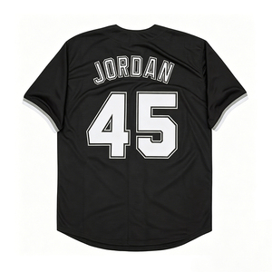 Maillots de baseball rétro pour hommes, version nostalgique, cousus, 45 Michael, S-3XL - Product Image 1