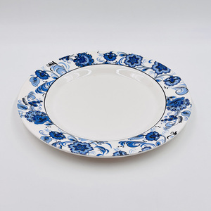 Assiette creuse en mélamine de 11 pouces pour servir les aliments, motif pivoine <span class=keywords><strong>et</strong></span> tulipe - Product Image 2