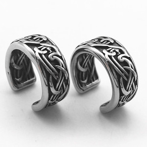 yunnique Cuff <b>Earrings</b> Titanium Steel Open Design Geometric Pattern Party Jewelry For Men And Women - Product Image 1