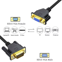 Cable de Extensión VGA Macho a Hembra de 15 Pines Chapado en Oro Xput, Negro, 1M 1.5M 2M 3M 5M, Cable de Conexión de Video HD para Monitor de Computadora
