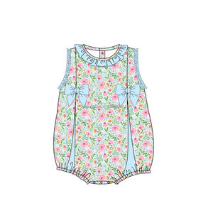 Set Primaverile Personalizzato <span class=keywords><strong>per</strong></span> Bambina con Motivo Floreale, Abbigliamento Senza Maniche <span class=keywords><strong>per</strong></span> <span class=keywords><strong>Bambini</strong></span> all'Ingrosso - Product Image 3