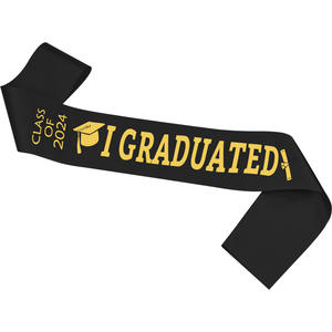 تاج وحزام كتف لموسم التخرج حزام رسمي لحفلات التخرج مجموعة من خليط الذهب رباط رأس - Product Image 2