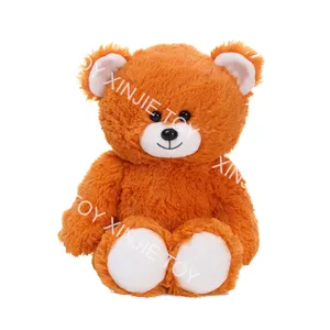 Индивидуальная плюшевая игрушка, коричневый сидячий плюшевый медведь, плюшевые игрушки с логотипом, индивидуальный мягкий плюшевый медведь, плюшевый медведь, игрушка