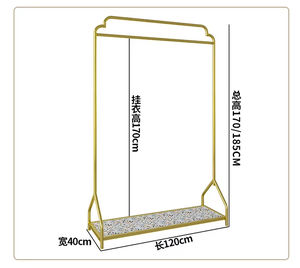 कपड़ों की शॉपिंग मॉल स्टोर खड़े धातु अलमारिका परिधान प्रदर्शन रैक - Product Image 5