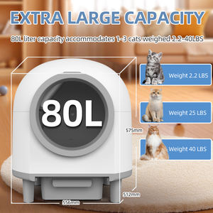 80L Gran capacidad Tuya Wifi App Radar Gravedad Infrarrojo Inducción Control inteligente Autolimpieza Smart Sandbox Cat - Product Image 3