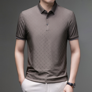 Chemise POLO à manches courtes hommes été glace chemise d'affaires décontractée nouveau revers mince T-shirt Joker mode et confortable respirant - Product Image 1