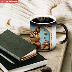 Tasse en céramique noire givrée de 11 oz, tasse magique changeante de couleur pour les amateurs de latte art - Product Image 3