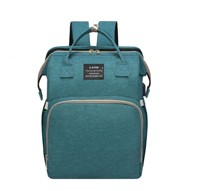 Sac à Dos à Langer Personnalisé et Imperméable avec Port de Recharge USB, Lit Bébé Pliable Pare-Soleil et Station de Change