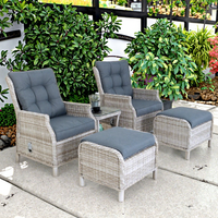Mobilier d'extérieur Joyeleisure Ensemble de jardin Ensemble de café de loisirs en rotin de luxe 5 pièces Ensemble de table d'extérieur Mobilier d'extérieur