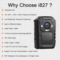 Caméra corporelle CammPro I827 4G LTE avec système Android intelligent, 64 Go, diffusion en direct, 32 MP, résistante à l'eau et télécommande