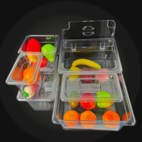 Poêle Gn PC en plastique de toutes tailles pour le service des aliments Conteneur Gastronorm Poêle Gn avec couvercle Équipement commercial