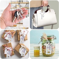 LIHUIDA 30 Llaveros de Perlas de Ángel para Niños + Bolsas de Organza + Etiquetas de Regalo de Papel, Colgantes para Boda, Bautizo, Fiesta de Navidad