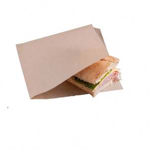 Sacs à sandwich en papier anti-graisse avec logo imprimé personnalisé, double ouverture, recyclables, de qualité alimentaire, pour pizza et lait - Product Image 2