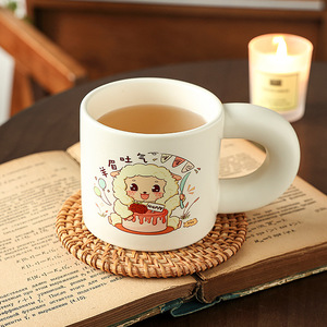 แก้วกาแฟเซรามิก 330 มล. ผิวด้าน ลายการ์ตูนสัตว์ประจำราศี แก้วของขวัญ - Product Image 2