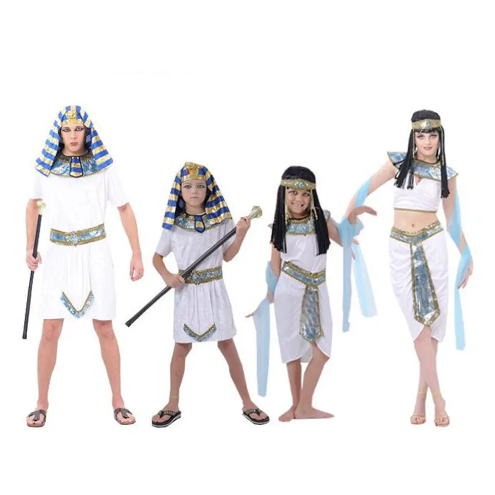 Antiguo egipcio griego Cleopatra disfraz adulto hombre mujer niños Cosplay disfraz para fiesta de disfraces