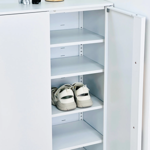 Meuble d'entrée en promotion : Meuble à chaussures moderne anti-poussière avec <span class=keywords><strong>3</strong></span> <span class=keywords><strong>portes</strong></span> en métal pour rangement optimisé - Product Image 3