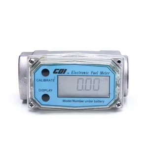 Alumínio eletrônico turbine digital diesel fuel flow meter com display LCD e 1 polegadas de Entrada/saída