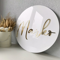 Enseigne personnalisée avec logo d'entreprise, enseigne en acrylique 3D, enseigne ronde pour entreprise, enseigne murale, enseigne de salon, enseigne de réception, enseigne de logo de bureau