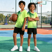 Ensemble de maillots de football personnalisés pour enfants, col en V, manches courtes, maillot et short pour match de football en plein air, tenue d'équipe d'étudiants