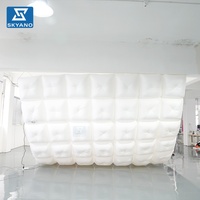 Tente Gonflable Blanche Personnalisée avec Auvent Texturé, Chapiteau Gonflable, Mur Grille Gonflable pour Installation Artistique, Décoration d'Événements Extérieurs
