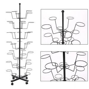 7-Tier 35 Chapeau Rotatif Présentoir Au Sol Debout Chapeau Racks Chapeaux En Métal Au Détail Chapeau Affichage avec Roues - Product Image 3