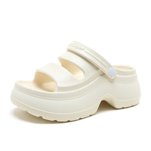 Sandales compensées Guru pour femme en EVA respirant, style bouche de poisson, antidérapantes, pour l'été et la plage, coloris blanc, noir, rose vif, marron - Product Image 5