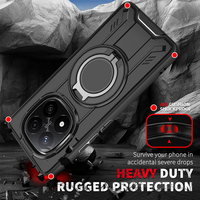Coque de téléphone portable Xiaomi Note 13 Redmi, design robuste, antichoc, magnétique, en TPU, avec support rotatif à 360°, protection arrière