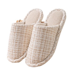 Pantofole in Lino con Design Silenzioso Antiscivolo per Primavera e Autunno, Nuove Ciabatte Morbide in Cotone e Lino per Casa - Product Image 5