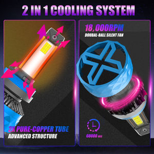 X-7SEVEN XAPOP ampoule de phare LED super lumineuse 190W 38000LM LED H11 HB3 9005 HB4 9006 H4 LED phares de voiture LED haute puissance - Product Image 4