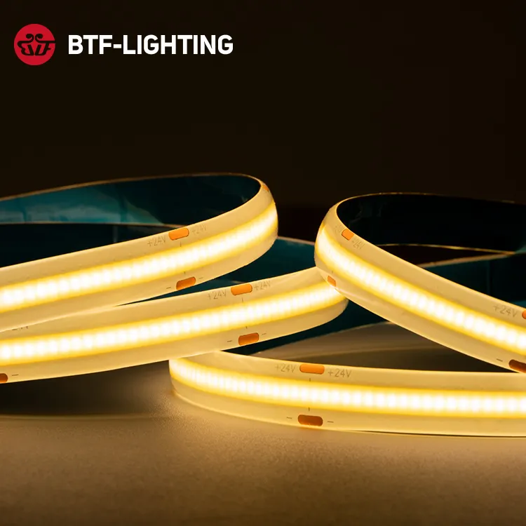 BTF الإضاءة الجديد 480 مصابيح LED 640 مصباح LED/m عالية السطوع بلا نقاط COB مقاوم للماء IP65 شريط مصابيح LED