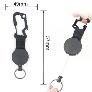 黑色可伸缩徽章夹钥匙扣挂绳耐用塑料带金属夹可伸缩身份证夹促销用 - Product Image 5
