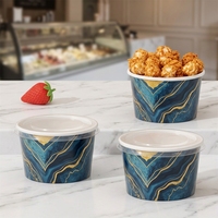 Emballages personnalisés en gros pour crème glacée, contenants jetables en papier pour desserts, gobelets d'emballage pour yaourt glacé de qualité alimentaire