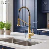 Robinet de cuisine monocommande en acier inoxydable avec douchette extractible, monotrou, à bec haut, cartouche céramique, OEM